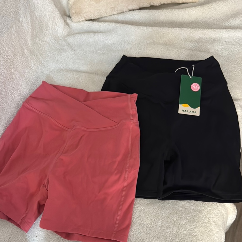 Halara Black & Pink Active Shorts